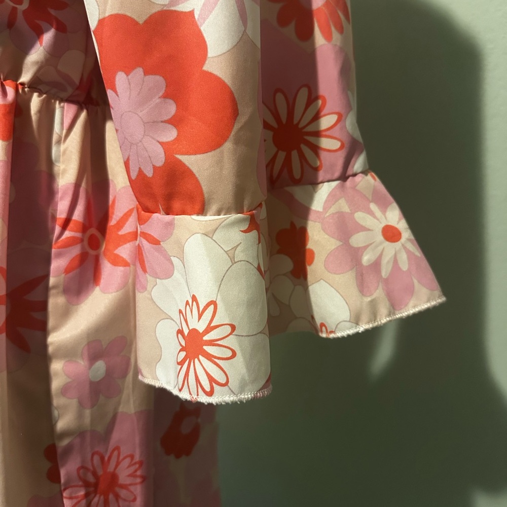 SHEIN Pink Floral Barbiecore Midi Dress – Size S - Picture 6 of 6